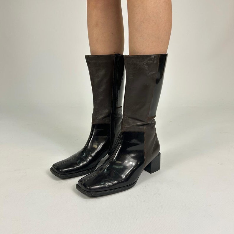 Dark Brown Mid Calf Polished Preloved Boots image 1