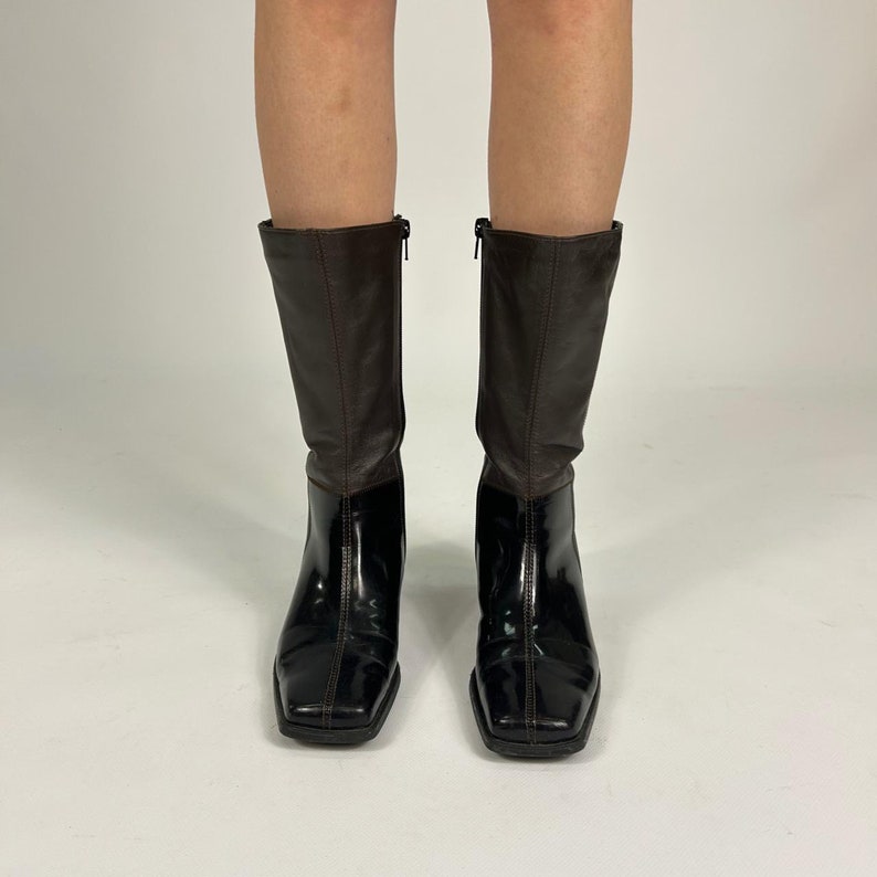 Dark Brown Mid Calf Polished Preloved Boots image 2