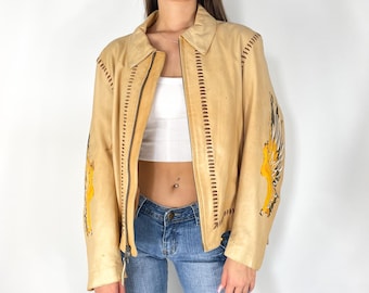 Unique Vintage Genuine Leather 80s Harley Davidson Jacket, Classic Biker Jacket, Retro 1980s Leather Jacket, Harley Davidson Riding Gear