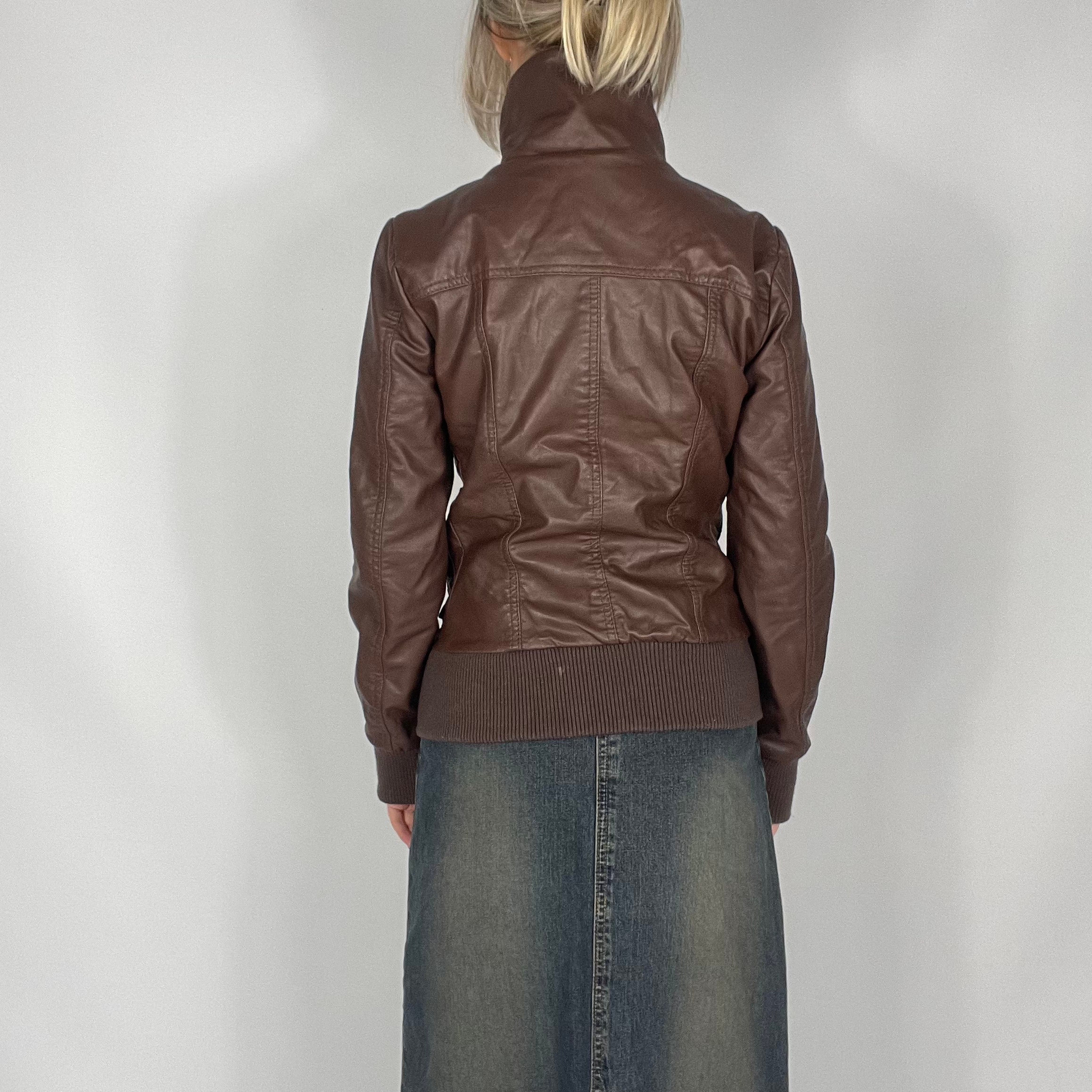 Brown Faux Leather Zip-up Jacket Y2K Style – XS - Etsy Brown Faux Leather Zip-up Jacket Y2K Style – XS - Etsy