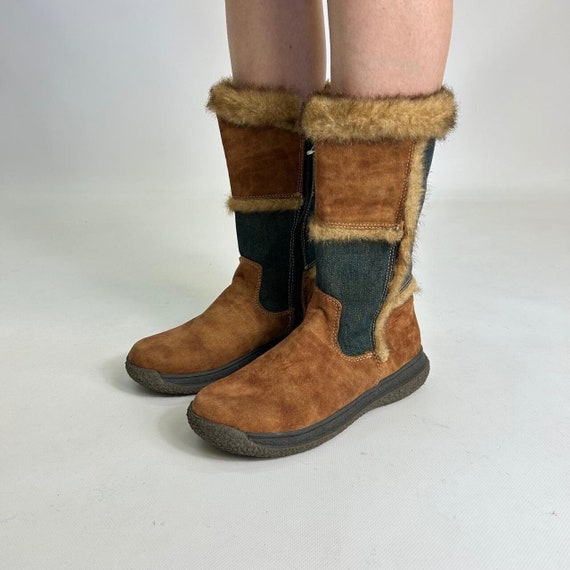 Y2K Mid Calf Funky Winter Preloved Patchwork Boots 2000s Etsy Australia