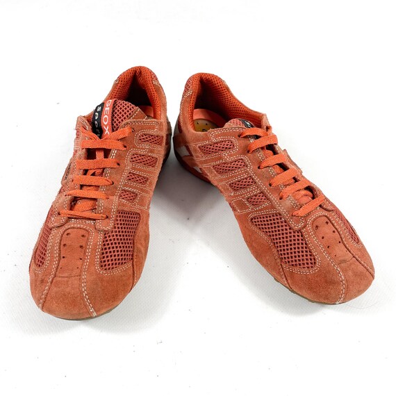 Geox Red Suede Mesh Trainers Y2K Sporty Sneakers Gorpcore  display picture 1