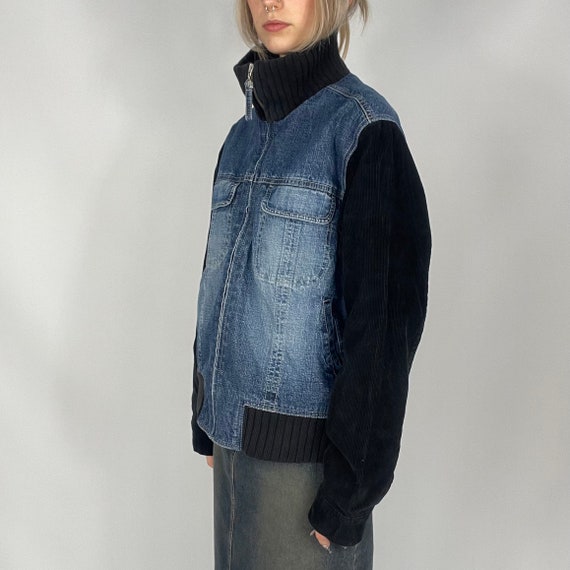 Vintage Y2K Cecil Denim Zipped Jacket with Black … - image 4