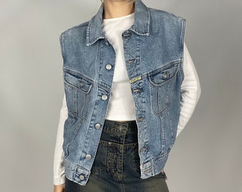 vintage Replay Y2K Gilet pré-aimé en denim léger