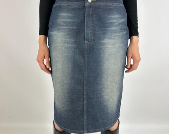 Y2K Midi Denim Skirt