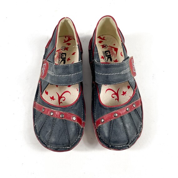 Y2K Mary Jane Shoes Red Black Contrast Stitching Ballerina Flats Soft Sole Punk Aesthetic Casual Comfort Shoe, Size EU 37 / UK 4 / US 6 View 6