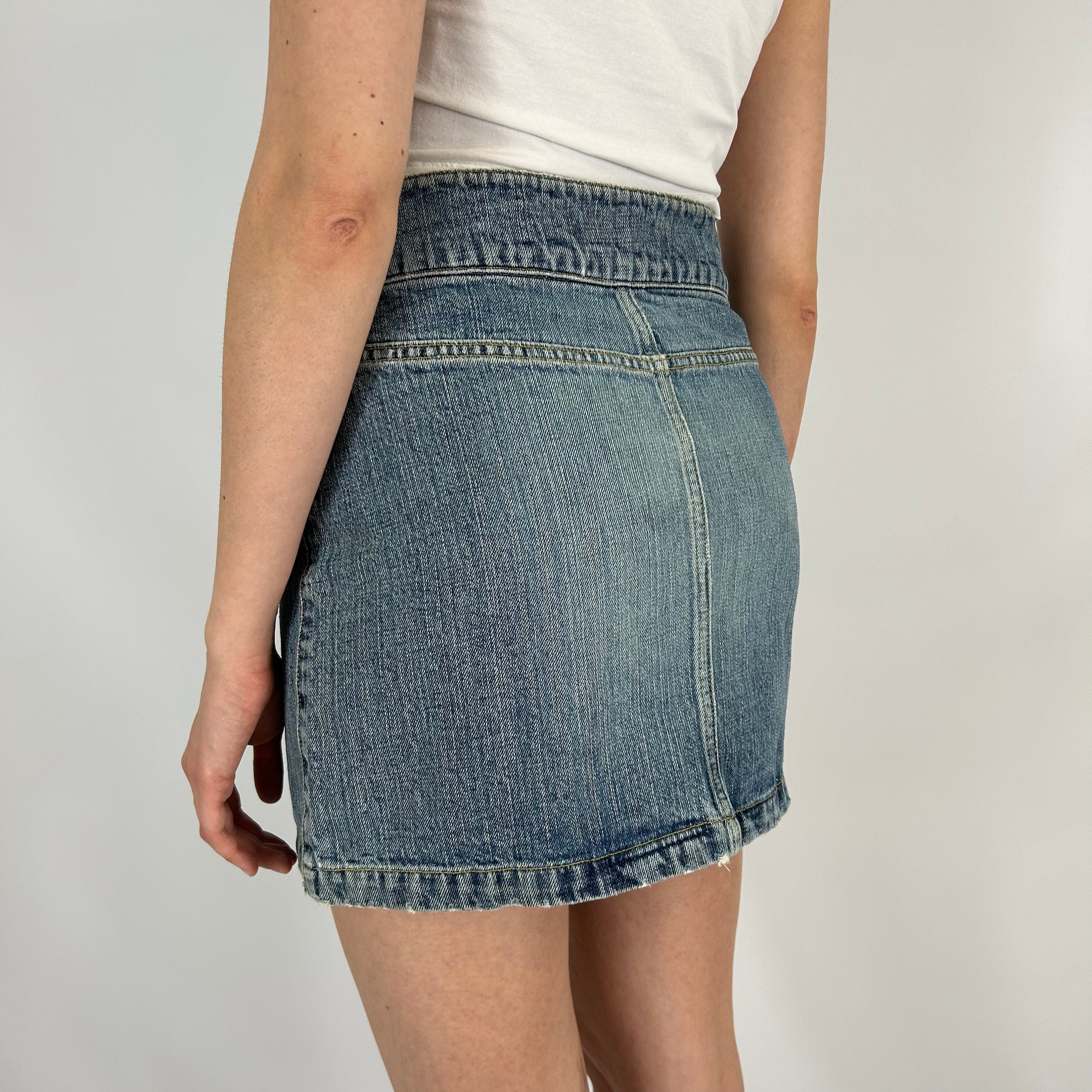 Mini Denim Preloved Skirt With 2 Zippers - Etsy