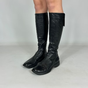 Black Knee High Rave Biker Moto Y2K Preloved Boots