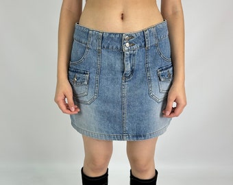 Denim Mini Y2K Multipocket Preloved Skirt