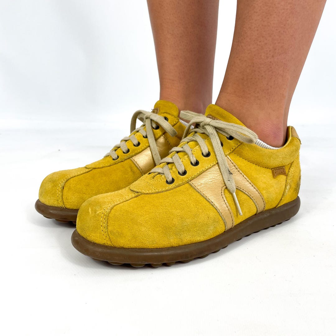 Camper Oxford Yellow Suede Vintage Shoes - Etsy