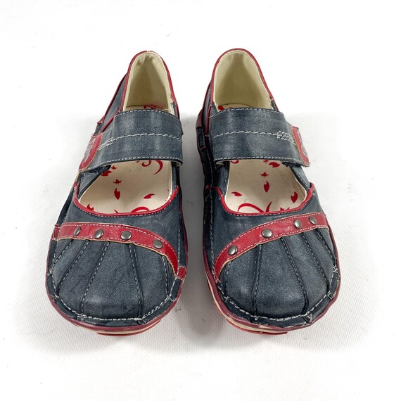 Y2K Mary Jane Shoes Red Black Contrast Stitching Ballerina Flats Soft Sole Punk Aesthetic Casual Comfort Shoe, Size EU 37 / UK 4 / US 6 View 5