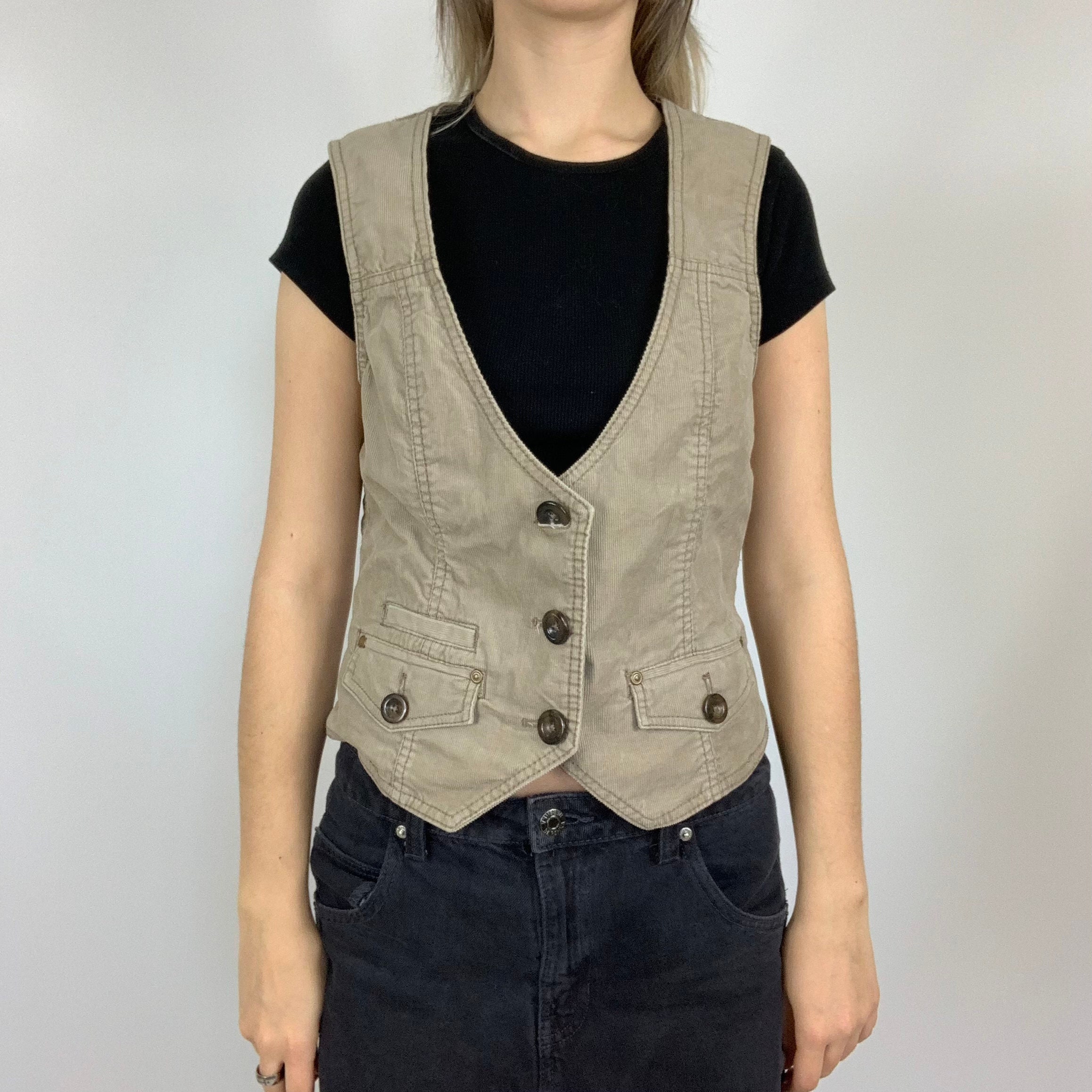 EMBROIDERY CORD VEST