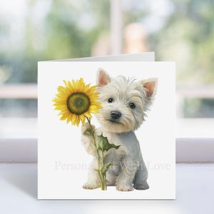 Westie Dog Card, Blank Card, White West Highland Terrier, Greeting card