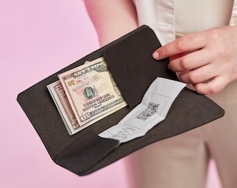 Porta Chequera Formato US En Cuero De Alta Gama