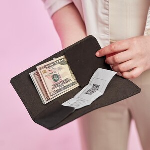 Handmade receipt holder, Leather check holder, Leather check presenter, Custom bill presenter, Custom check holder, Leather checkbook wallet