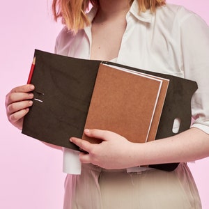 Copertina in pelle per diario ricaricabile, Copertina in pelle per quaderno, Copertina per planner personalizzata, Custodia in pelle per quaderno, Quaderno in pelle monogrammato