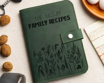 Handmade leather recipe book, Custom leather cookbook, Recipe book cover, Personalized recipe book, Cookbook cover, Cookbook journal