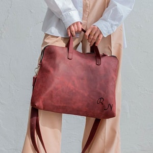 Sac pour ordinateur portable en cuir pour femme, porte-documents pour femme, sac pour ordinateur portable 14 pouces, sac pour ordinateur portable pour femme, sac à main en cuir pour ordinateur portable, sac cartable en cuir pour femme