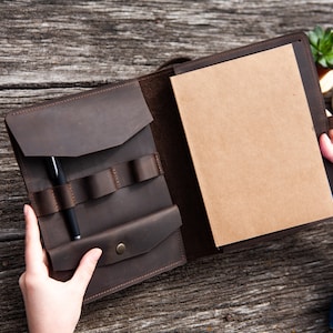 Gepersonaliseerde leren dagboek, leren notitieboekomslag a5, leren notitieboekomslag 8,5 x 11, notitieboekomslag a5, leren schetsboeketui