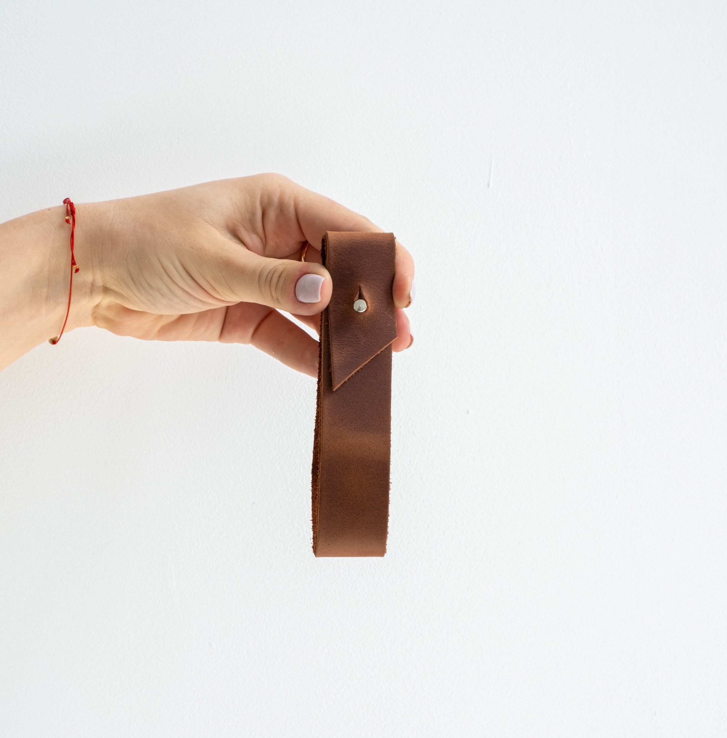 10 pezzi di supporti per asta per tende in pelle con cinturino, ganci a