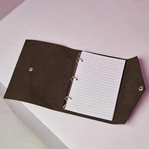 Carpeta de cuero con logo, Carpeta de anillas planificadora, Carpeta de anillas personalizada, Carpeta de cuero tipo cuaderno, Carpeta de cuero hecha a mano de 3 anillas, Carpeta de 6 anillas