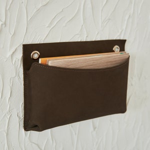 Organizador de correo personalizado, Portacorreo de cuero, Portacartas personalizado, Bolsillo de montaje en pared, Bolsillo de pared de cuero, Portacorreo