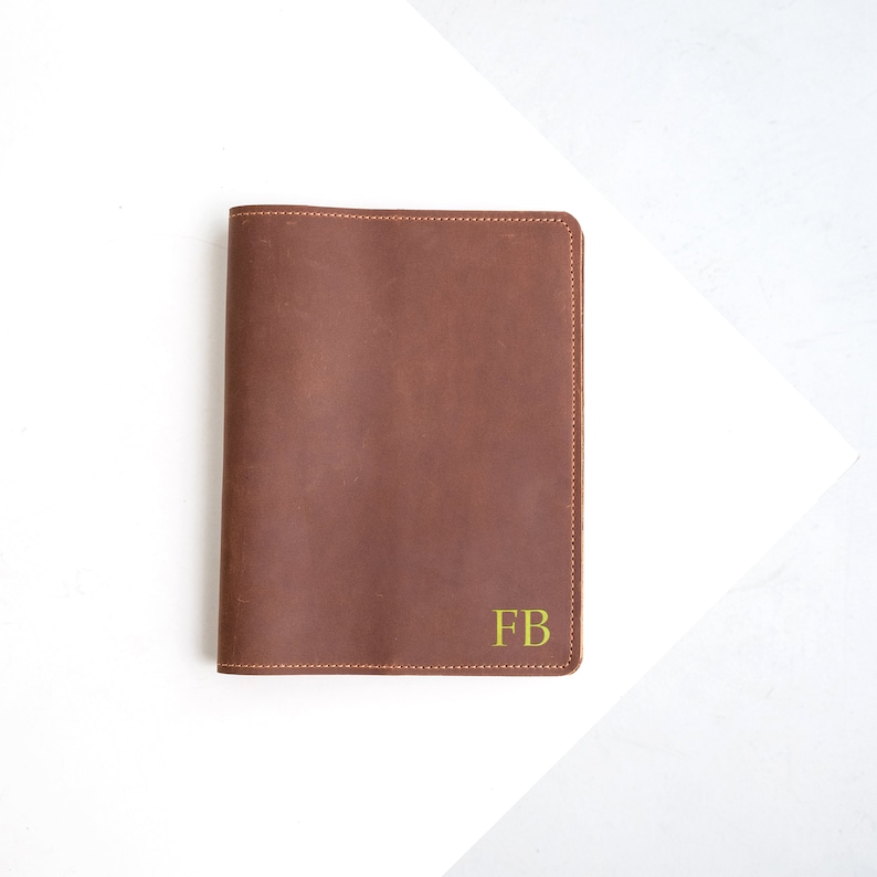 Leather notepad cover, Leather notepad holder a5, Leather notepad with pen, Personalized refillable portfolio, Custom notepad cover image 2