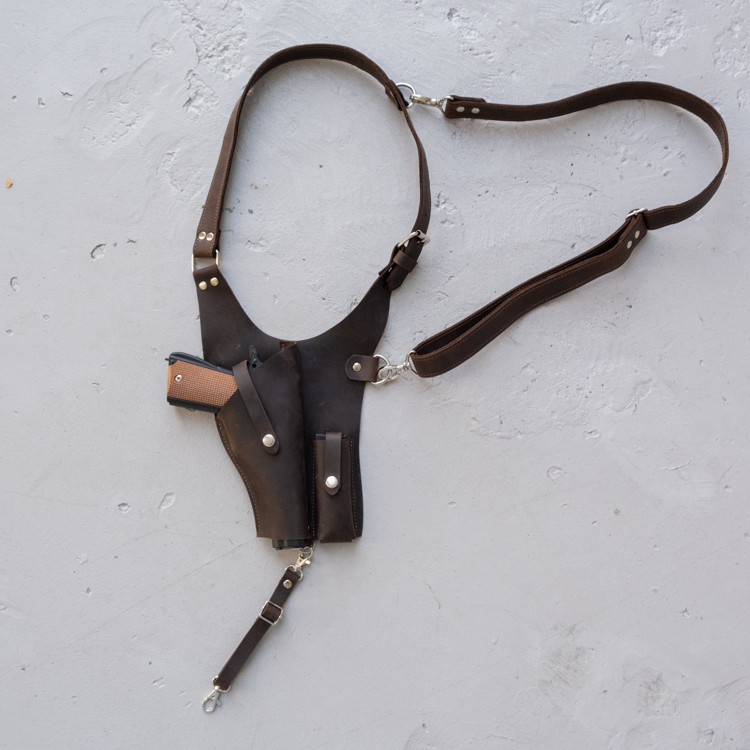 Colt 1911 holster, Custom gun holster, Leather shoulder gun holster, Underarm gun holster, Leather gun holder, Leather gun accessories