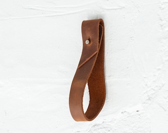 Leather curtain rod holder, Leather curtain loop, Leather curtain rod bracket, Wall hanging loop brackets, Leather rod straps