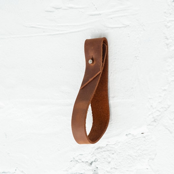 Leather curtain rod holder, Leather curtain loop, Leather curtain rod bracket, Wall hanging loop brackets, Leather rod straps