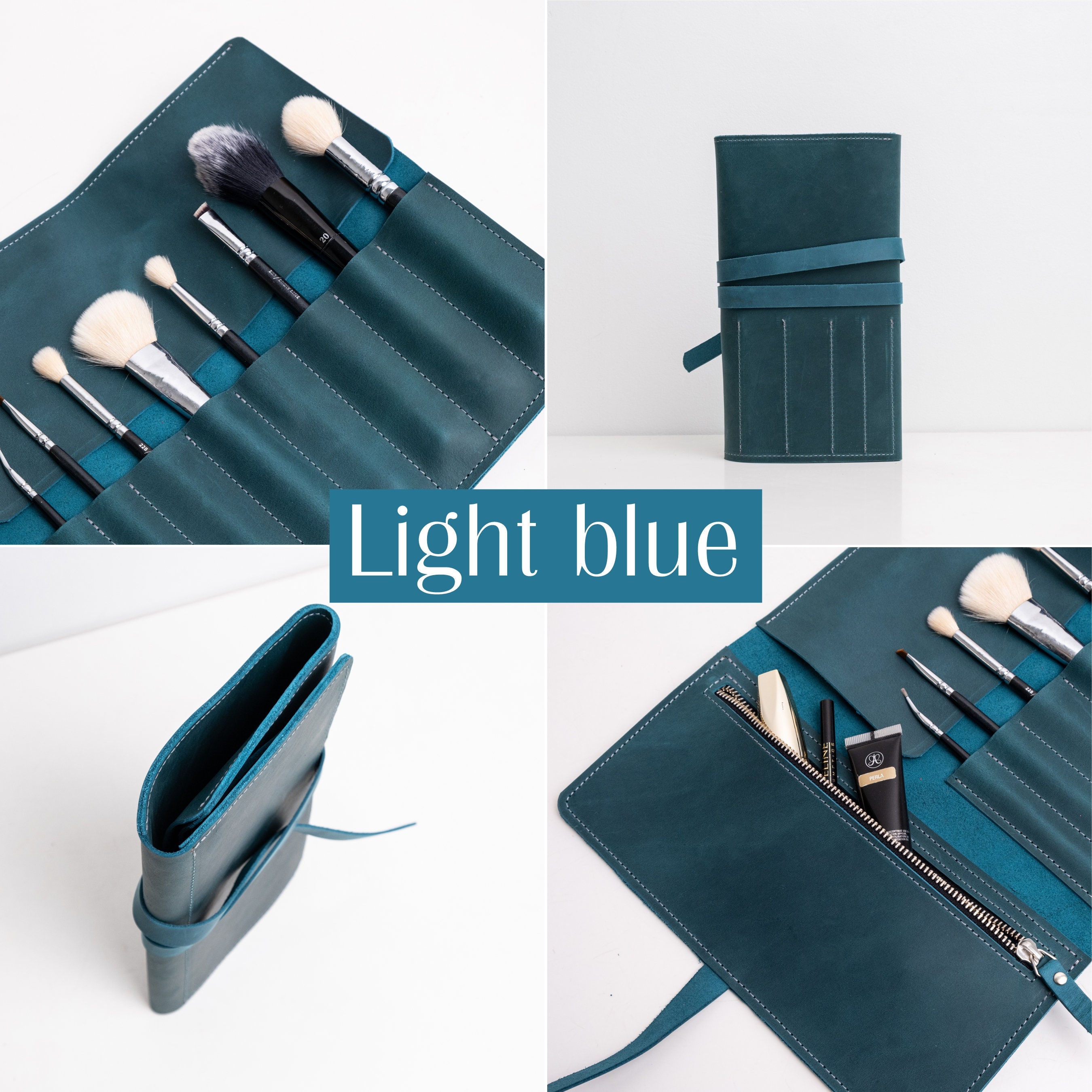 Shenrongtong Porta Pennelli da Trucco da Viaggio ? Borsa Cosmetica in Silicone per Organizer per Pennelli ? Custodia Magnetica Portatile per Pennelli Cosmetici ? Pennelli Trucco Non Inclusi