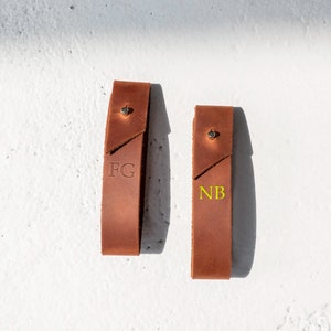 Custom leather curtain loop, Leather curtain rod holder, Curtain leather strap, Curtain pole holder, Leather loop for wall, Curtain loops