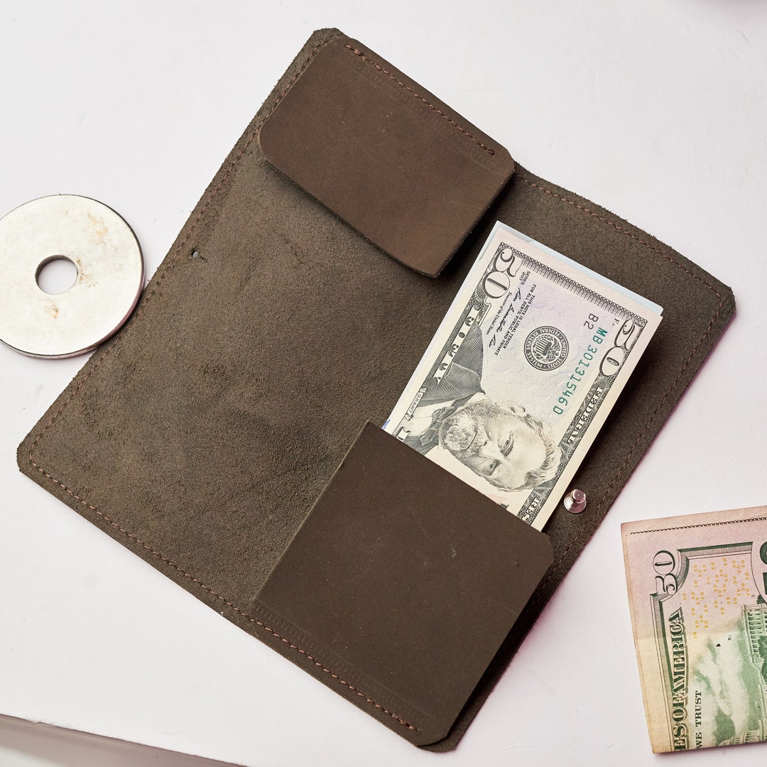 Personalized Leather Money Sleeve,leather Cash Wallet,custom Money