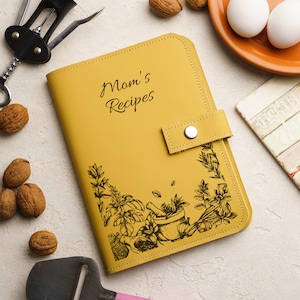 Custom leather recipe book,Engraved recipe book,A5 recipe book,Personalized cookbook,Recipe book cover,Leather cook book,Cookbook cover