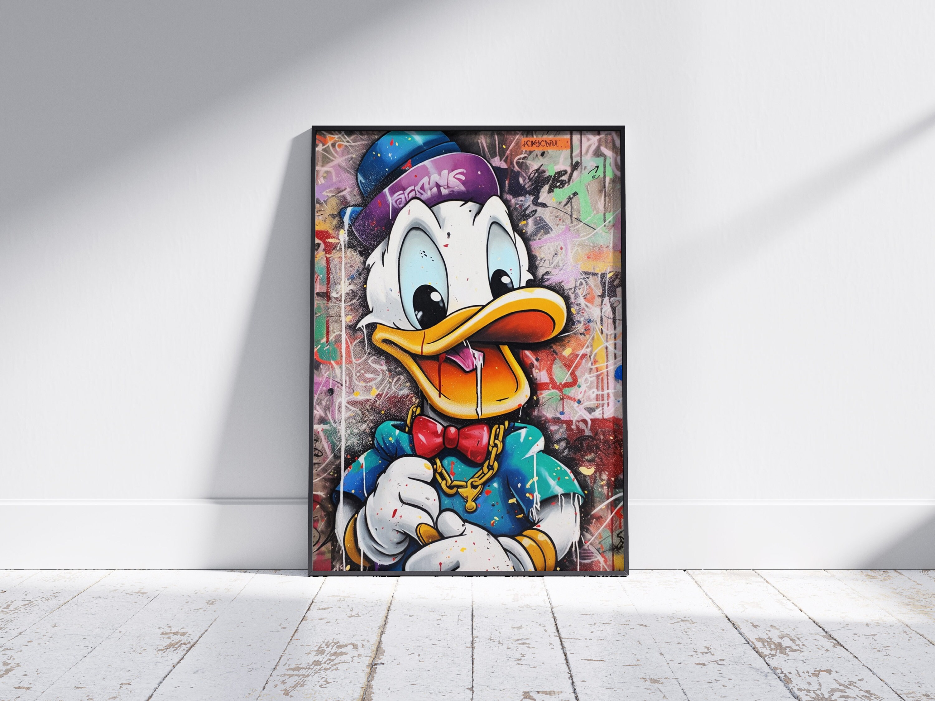 Graffiti Donald Duck, Donald Duck Graffiti Art, Neo-punk Print