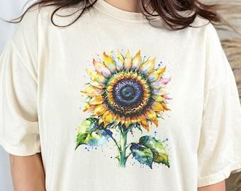 Watercolor Sunflower T-Shirt: Vibrant Floral Art Tee