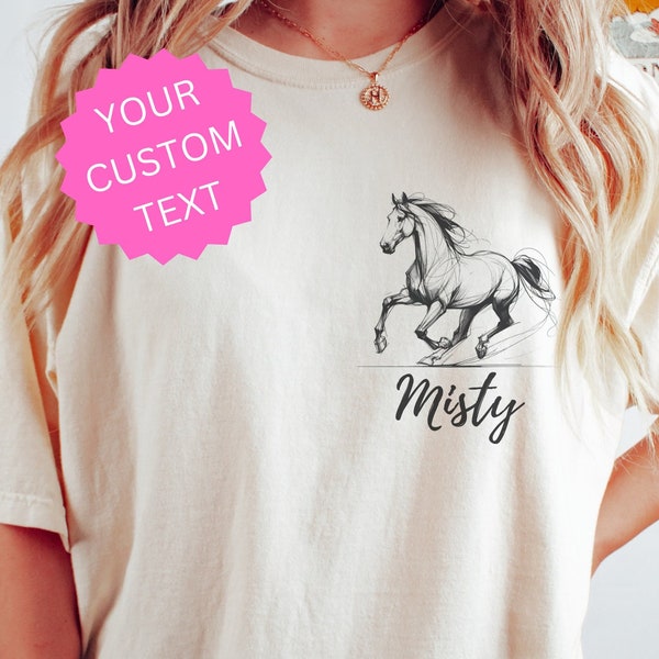 Custom Horse Shirt, Personalized Horses Name T-Shirt | Gifts for Girls | Best Friend Gift | Customized Tee, Barn Life Apparel, Animal Lover