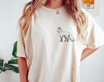 Comfort Colors Fox Graphic T-Shirt: Animal Lover Tee