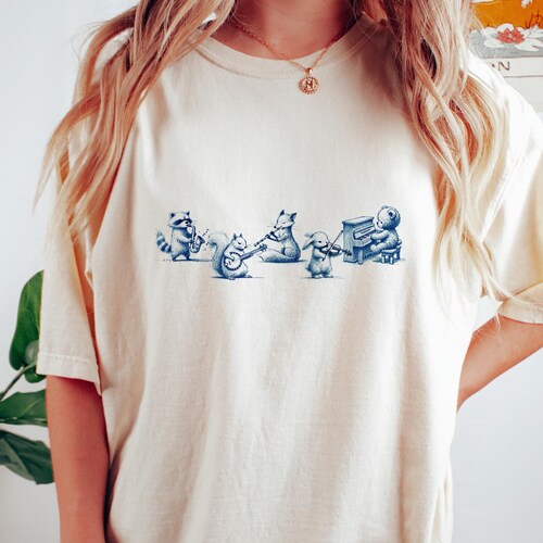 Comfort Colors Woodland Animal Band T-Shirt: Forest Music Graphic Tee