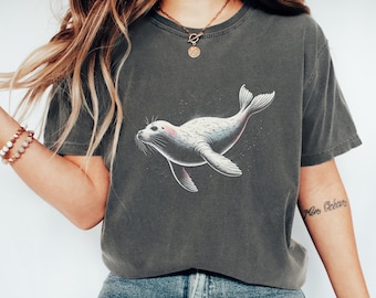 Comfort Colors Seal Shirt - Cute Marine Life Tee