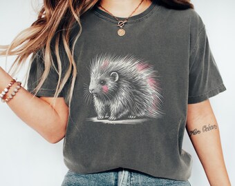 Comfort Colors Porcupine T-Shirt - Cute Animal Art Graphic Tee