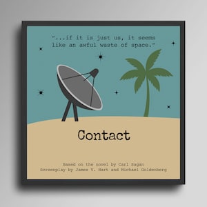 Contact, Minimalist Film Art, Movie Poster, Inspirational quote, PRINTABLE, Digital Download, Decoration, Original Art, Holiday Gift