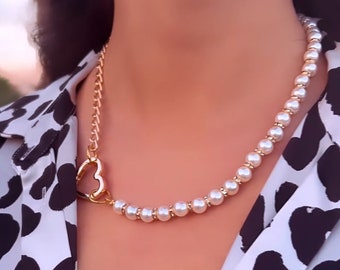 Pearl heart necklace