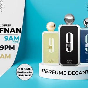 Afnan 9pm 9am & 9am Dive Sample Decants Collection Atomiser Fast Delivery Full Range Available UK Seller image 1