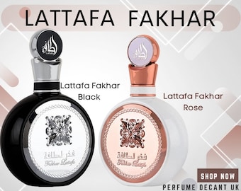 Lattafa Fakhar Black And Lattafa Fakhar Rose Women Perfume Decant Perfume Sample 2ml 5ml 10ml Glass Travel Atomiser Fast Delivery UK Seller