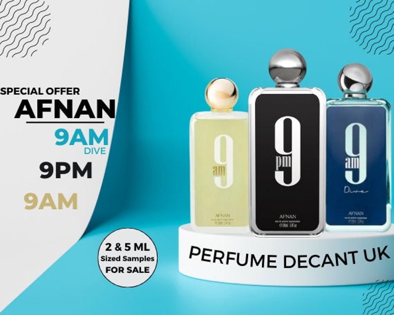 Afnan 9pm 9am & 9am Dive Sample Decants Collection Atomiser Fast Delivery Full Range Available UK Seller image 1