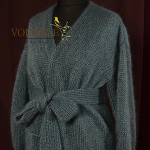 mohair cardigan, cozy, soft, mohair and silk, north sea color