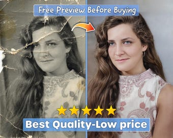 Photo Restoration Service: Colorize, Repair, and Enhance (Digital Download)
