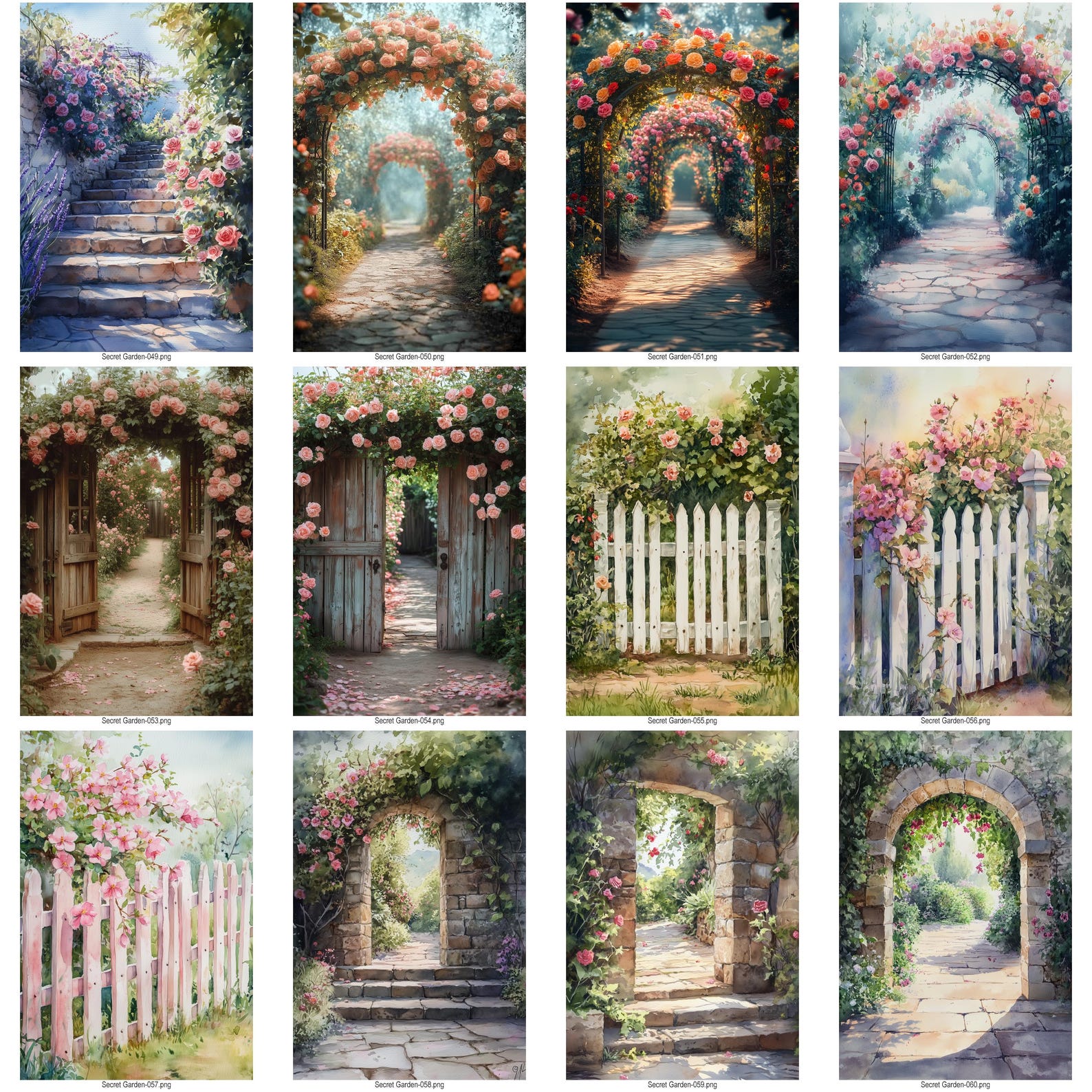 80 Secret Garden Junk Journal Kit | Printable Garden Watercolor Pages ...