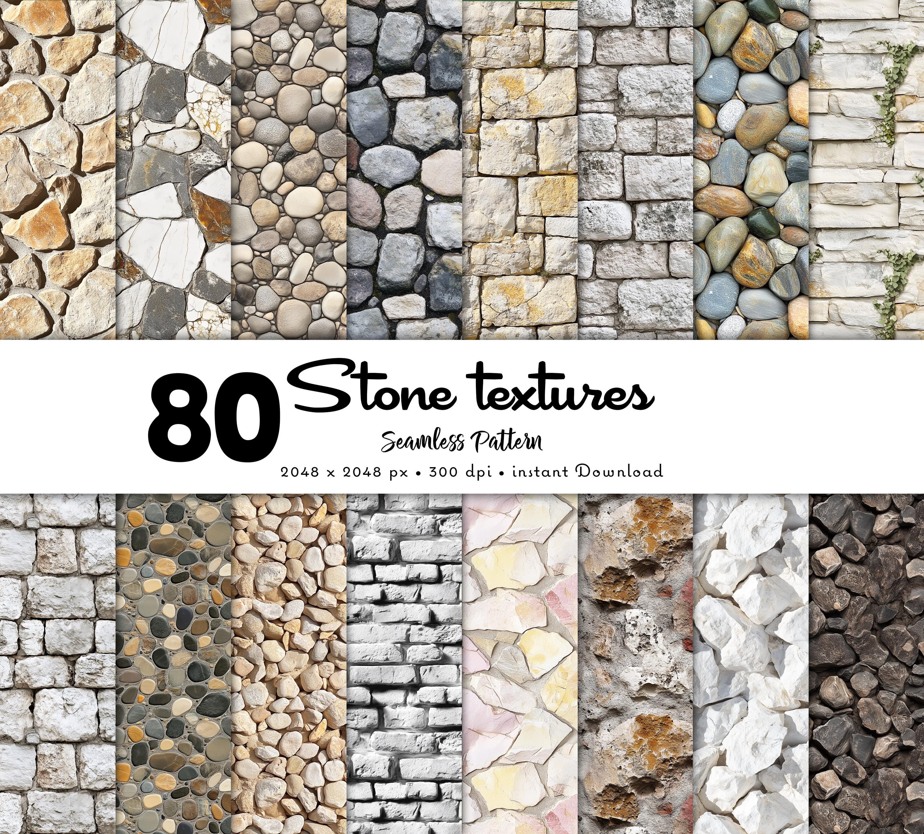 80 Stone Texture Seamless Patterns: High-resolution Designs (digital ...
